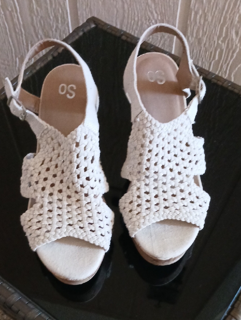 SO Slingback Cork Wedge Sandals